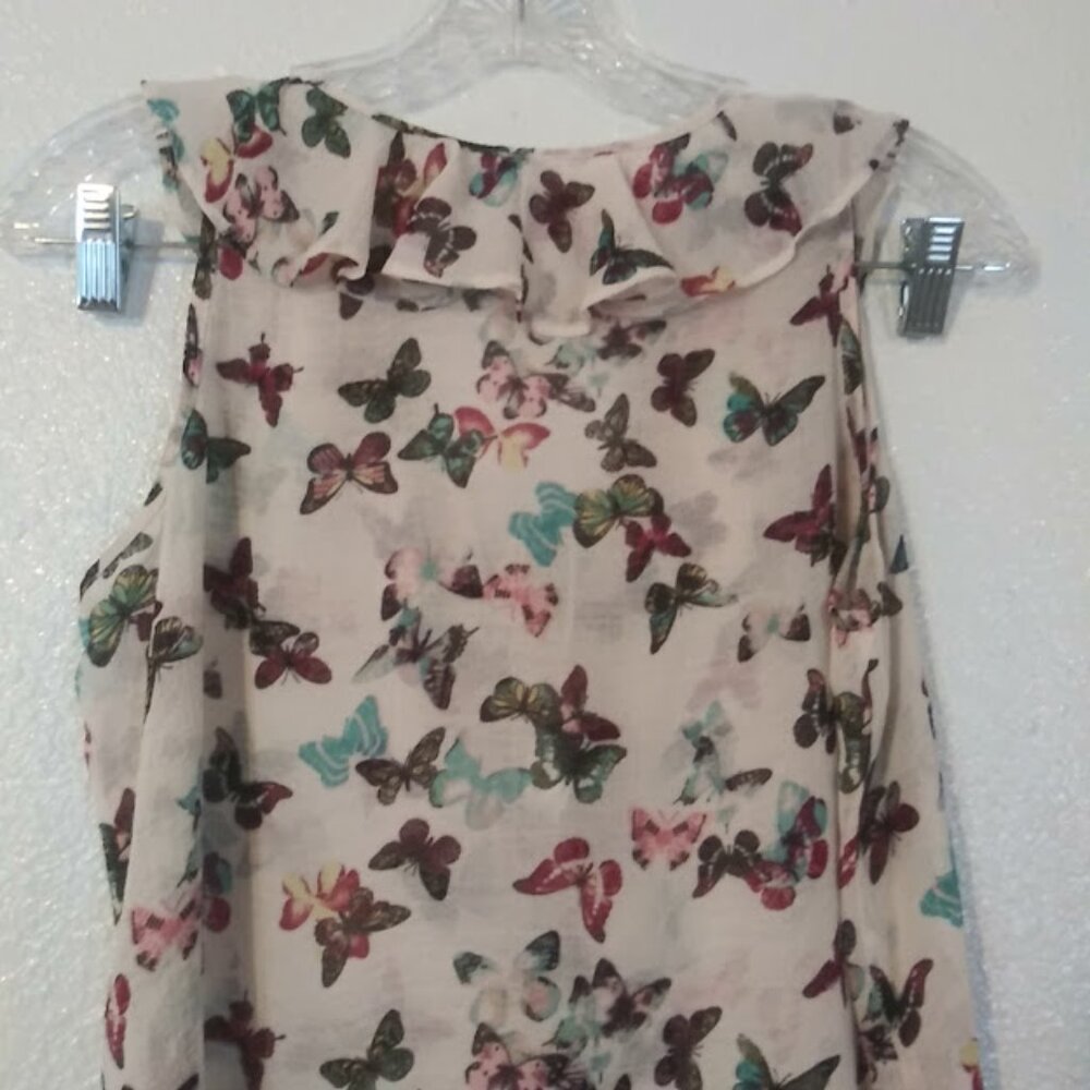 No Boundaries women's size L (11-13) multicolored butterfly print woven tank top - Picture 5 of 16